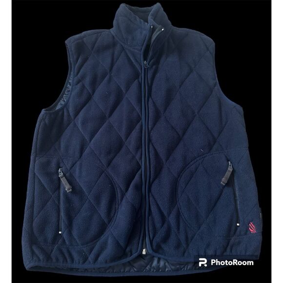 Nautica Fleece Vest Full Zip Men's Size Medium Blue Sleeveless Logo Mock Neck - Picture 1 of 4